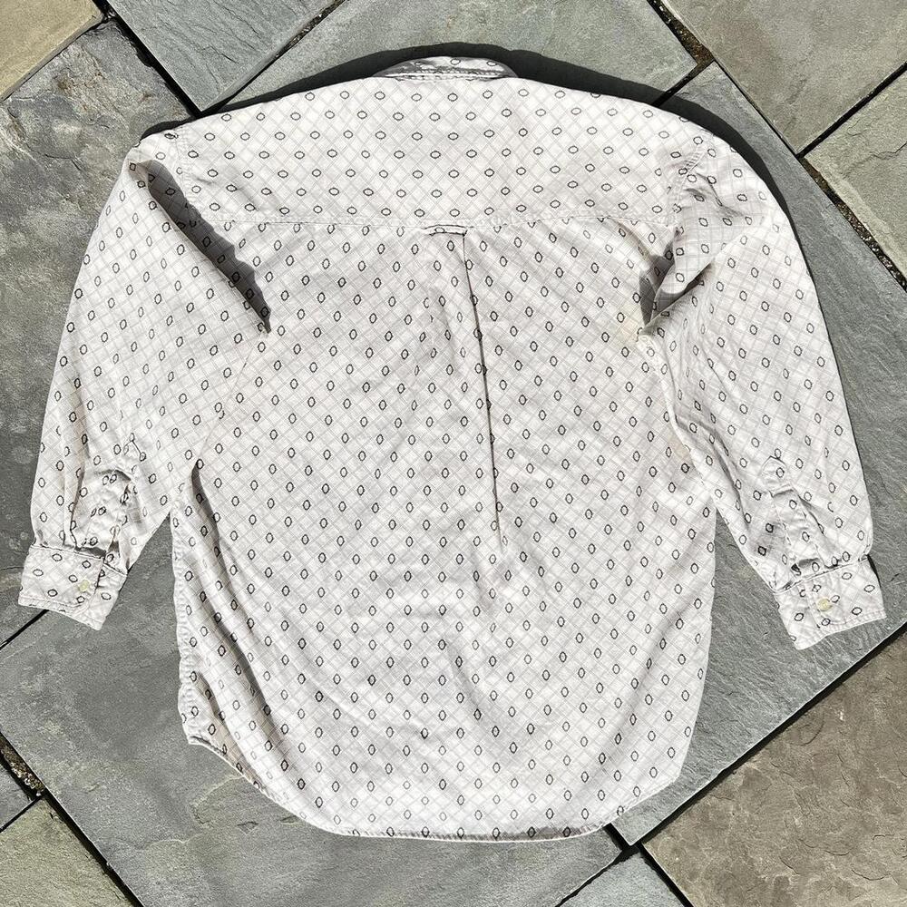 Vintage 90s Diamond Grid Pattern Button Down Shirt - image 2